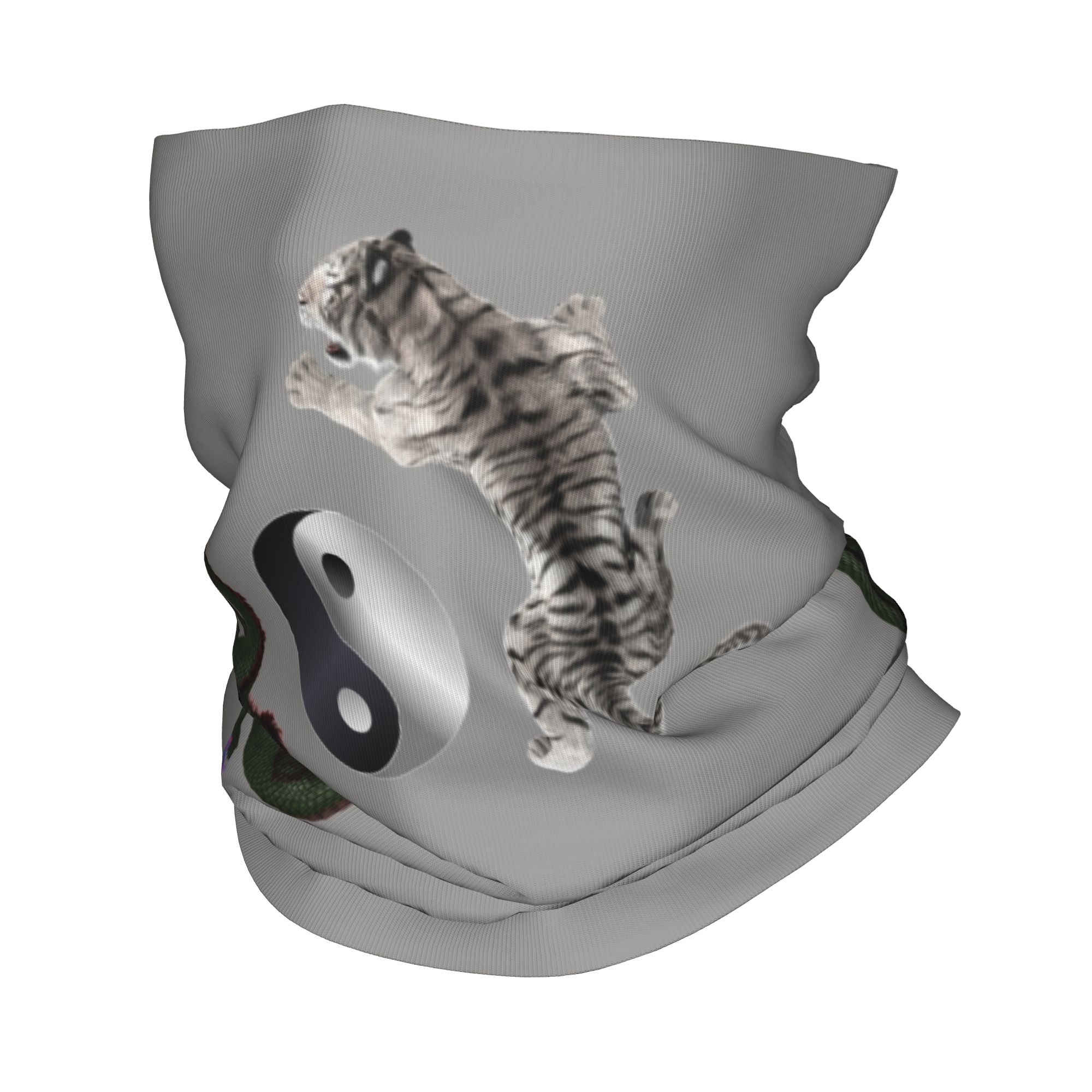 Neck Gaiter Face Cover - Custom Yin Yang Dragon and Tiger